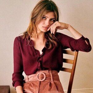 Sezane Luce Blouse 100% Silk // Sz 34, XS